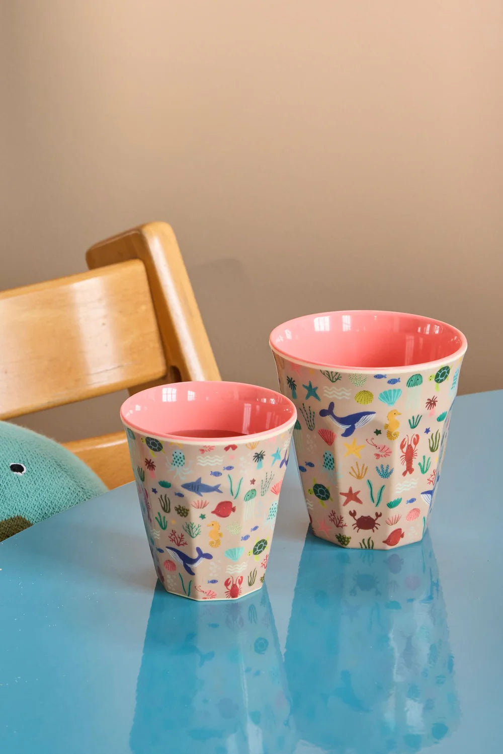 Mittelgroße Kinderbecher - Koralle - Ocean Print