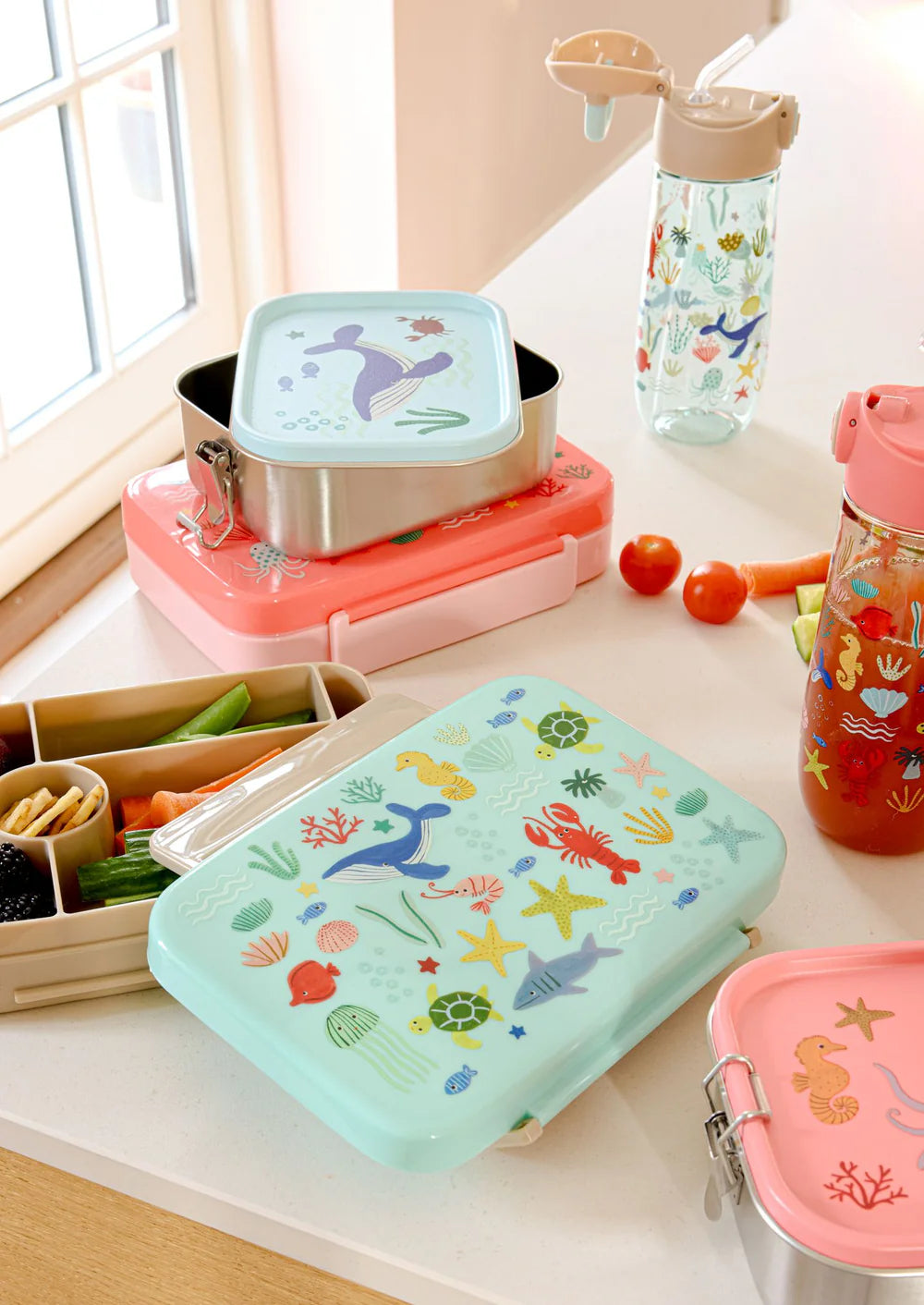 Tritan Flasche - Koralle - Ocean Print