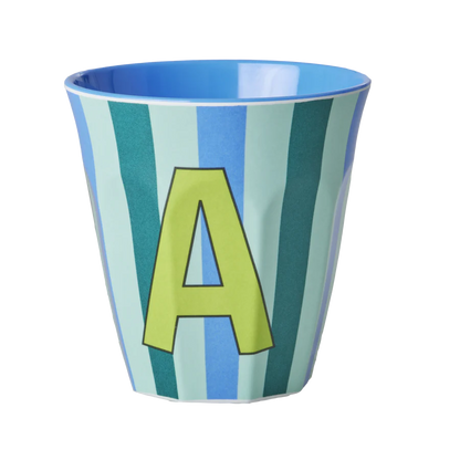 Mittelgroßer Becher - Blau - A - Stripes