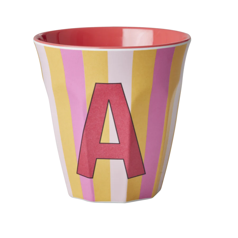 Mittelgroßer Becher - Pink - A - Stripes