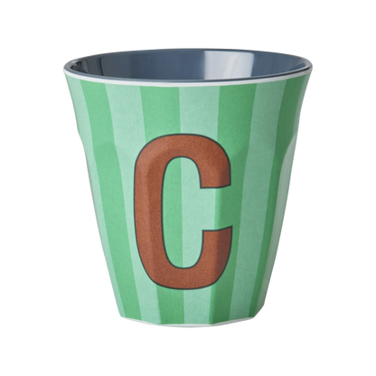 Mittelgroßer Becher - Grün - C - Stripes