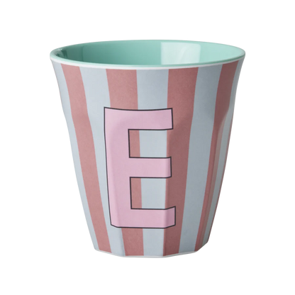 Mittelgroßer Becher - Pink - E - Stripes