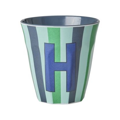 Mittelgroßer Becher - Mehrfarbig - H - Stripes
