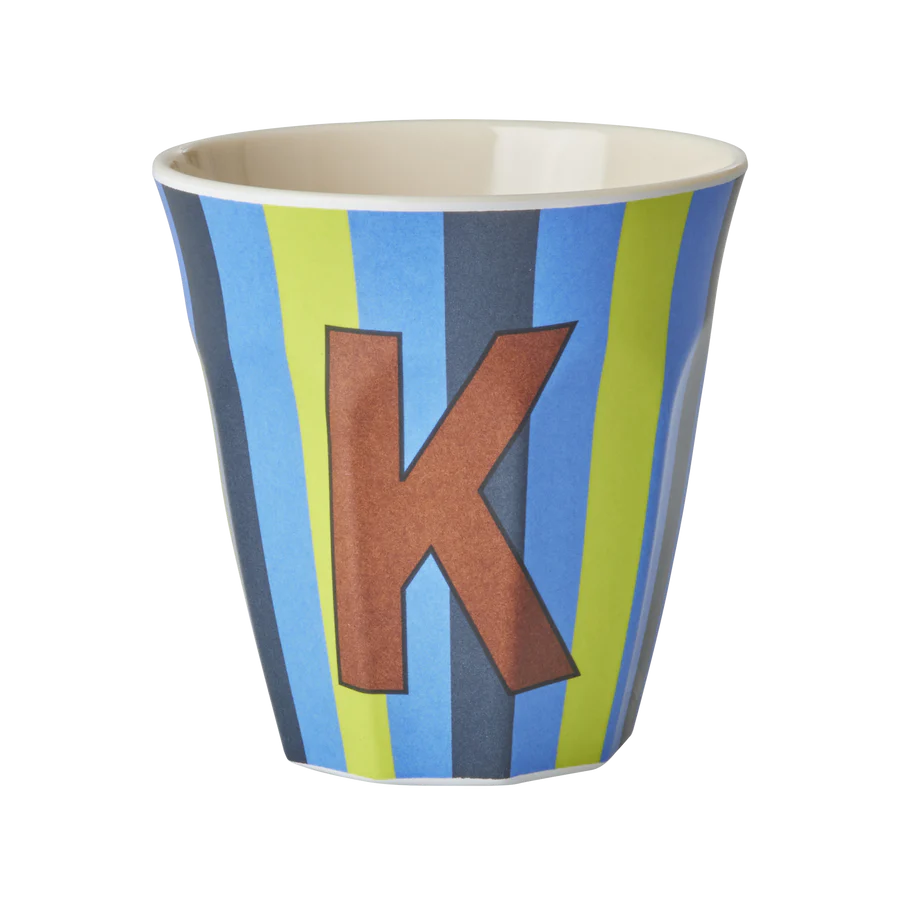Mittelgroßer Becher - Blau - K - Stripes