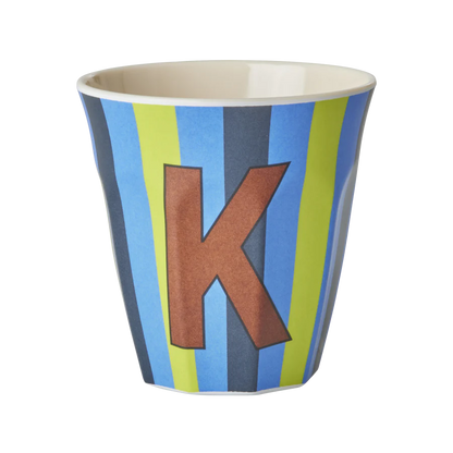 Mittelgroßer Becher - Blau - K - Stripes