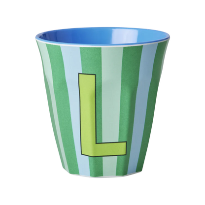 Mittelgroßer Becher - Grün - L - Stripes