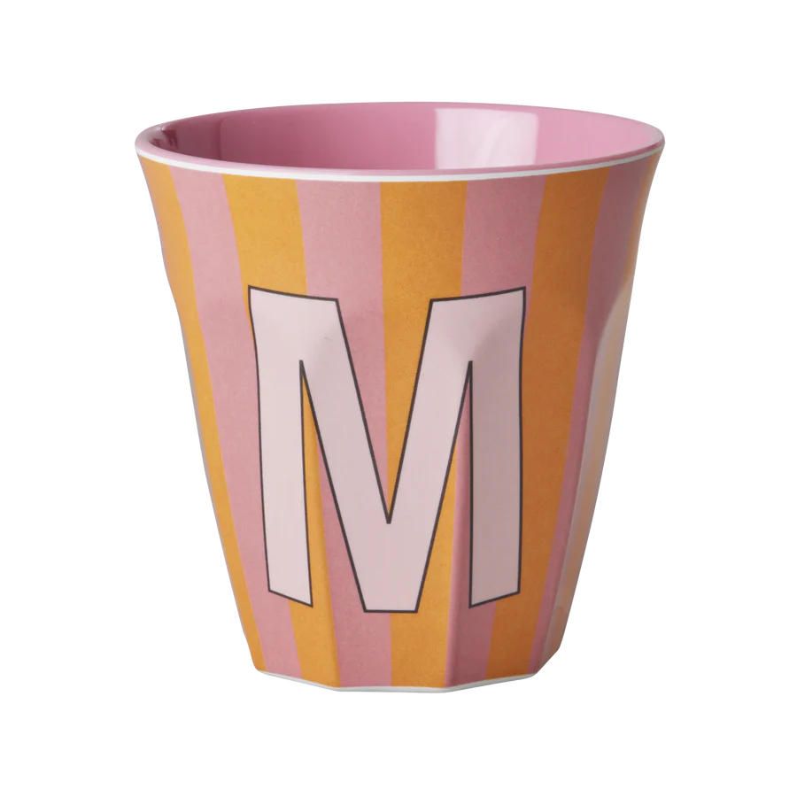 Mittelgroßer Becher - Orange - M - Stripes