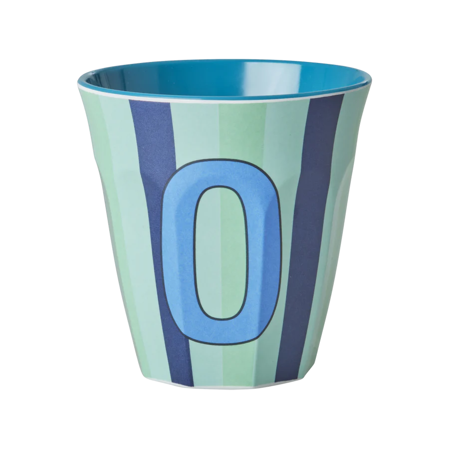 Mittelgroßer Becher - Blau - O - Stripes