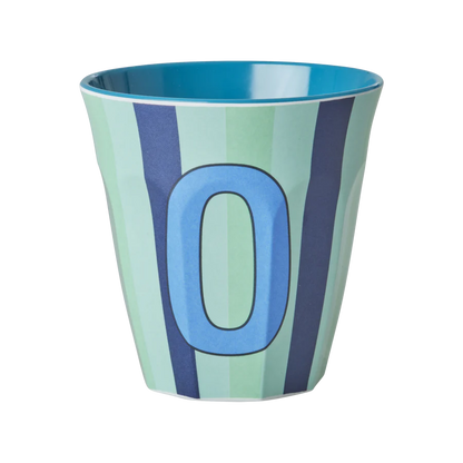 Mittelgroßer Becher - Blau - O - Stripes