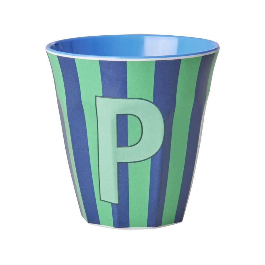 Mittelgroßer Becher - Mehrfarbig - P - Stripes