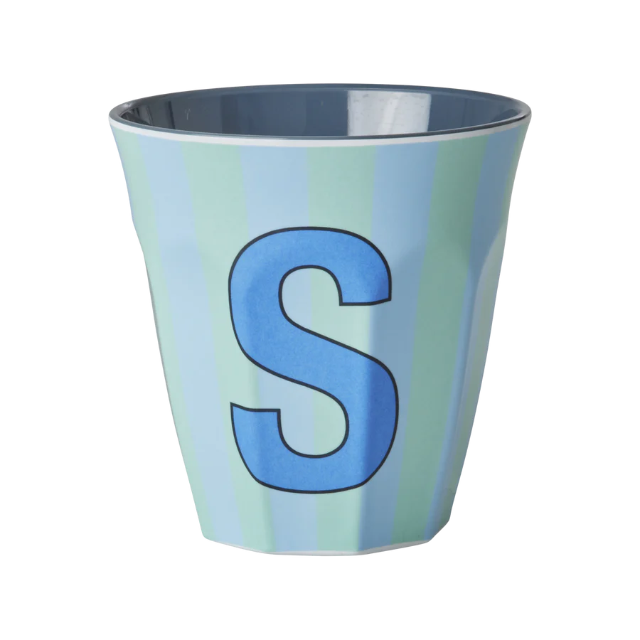 Mittelgroßer Becher - Blau - S - Stripes