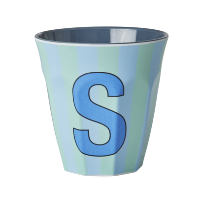Mittelgroßer Becher - Blau - S - Stripes