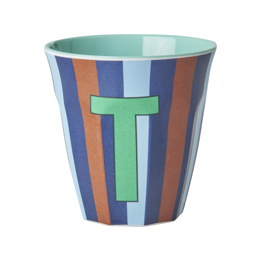 Mittelgroßer Becher - Blau - T - Stripes