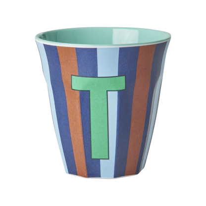 Mittelgroßer Becher - Blau - T - Stripes