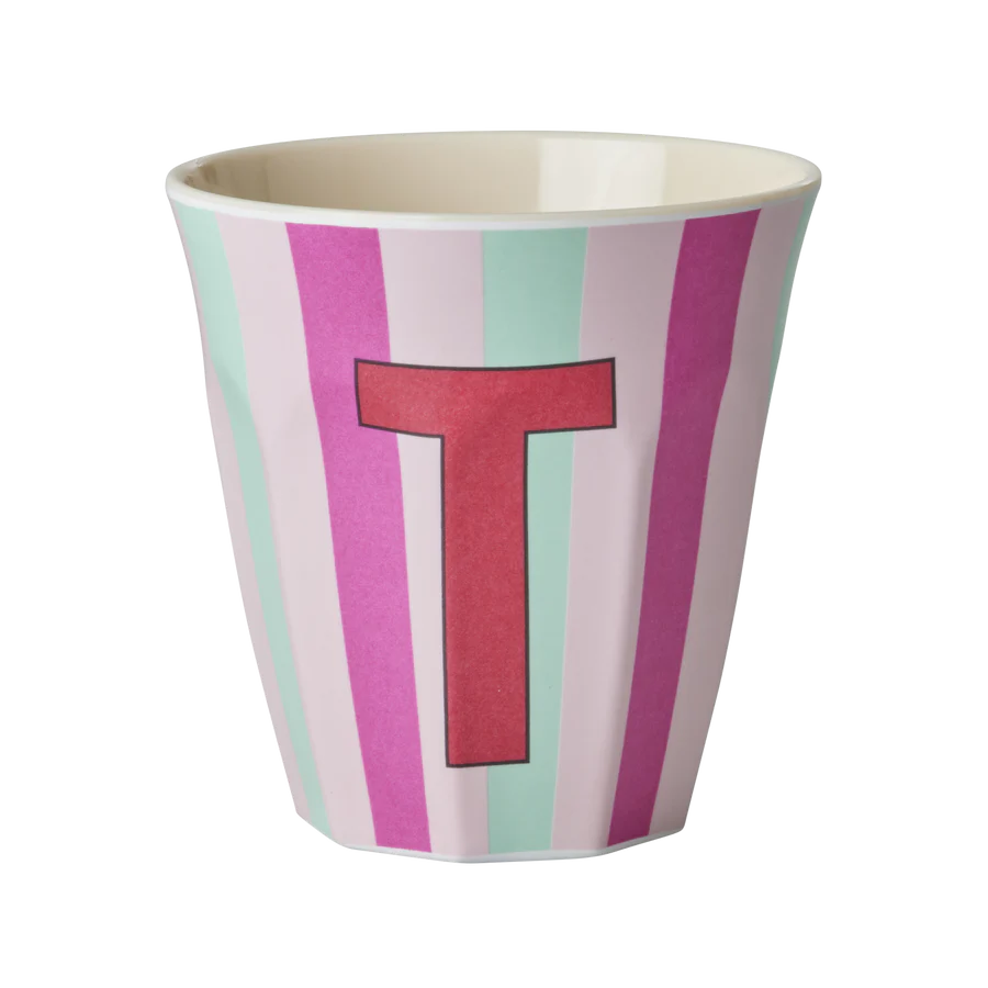 Mittelgroßer Becher - Pink - T - Stripes