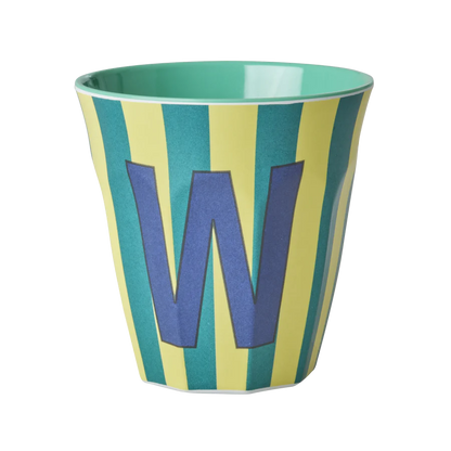 Mittelgroßer Becher - Mehrfarbig - W - Stripes