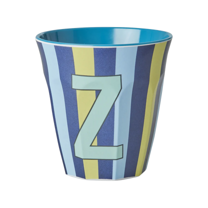 Mittelgroßer Becher - Blau - Z - Stripes