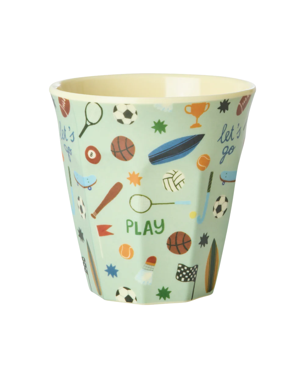 Mittelgroße Kinderbecher - Hellgrün - Sports Print