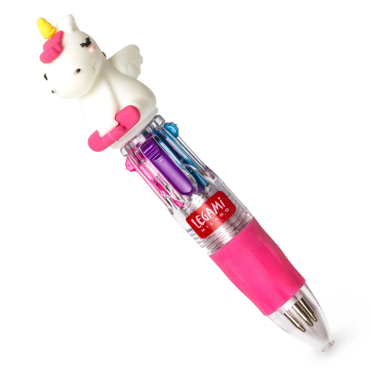 Mini-Kugelschreiber mit 4 Farben - Unicorn - Mini Magic Rainbow