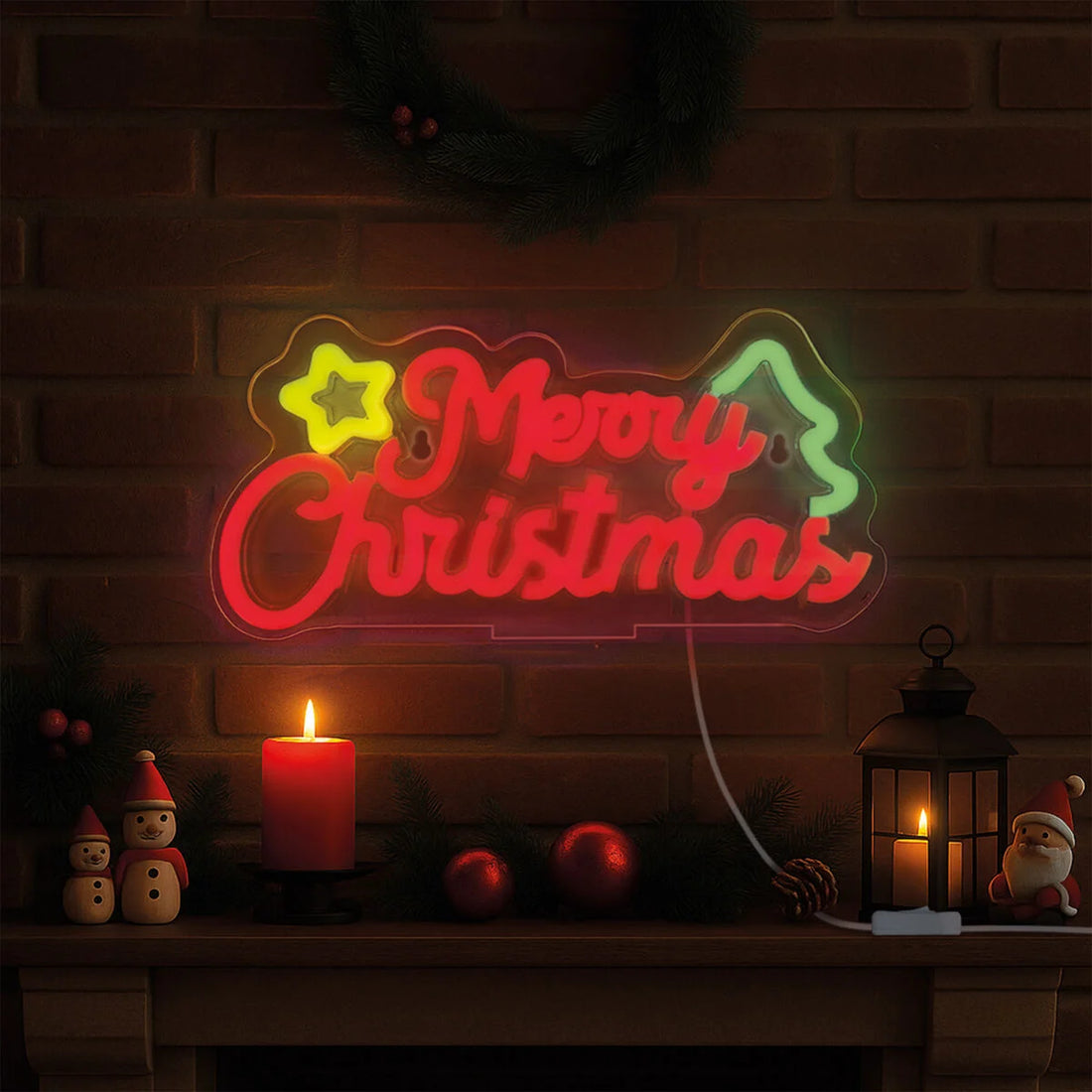 Neon-Effekt-Led-Light-Schild - Merry Xmas - It&