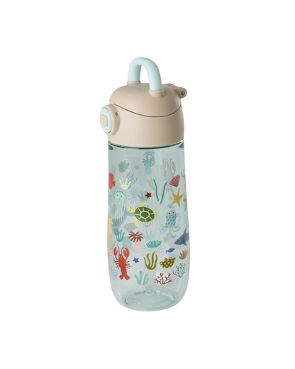 Tritan Flasche - Blau - Ocean Print