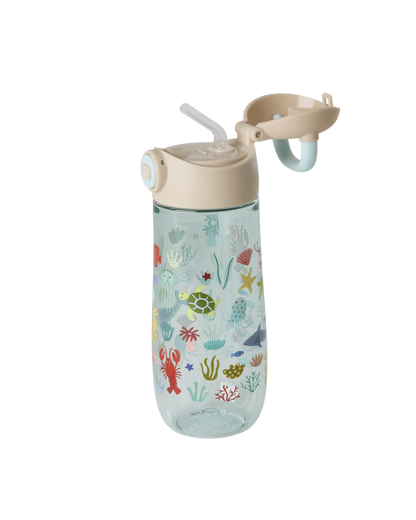 Tritan Flasche - Blau - Ocean Print