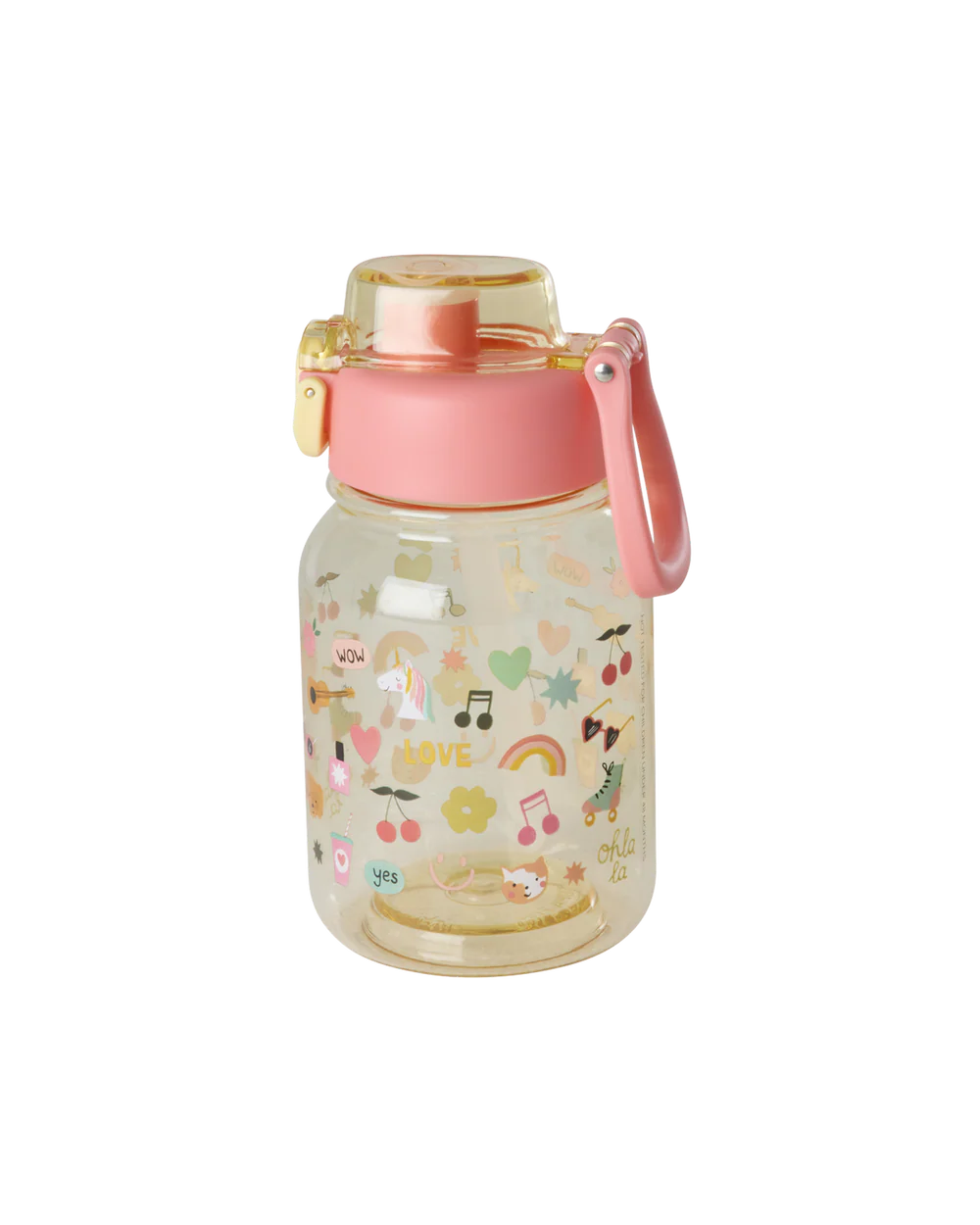 Tritan Flasche - Hellgelb - Unicorn Love Print