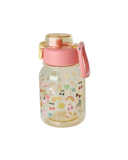 Tritan Flasche - Hellgelb - Unicorn Love Print