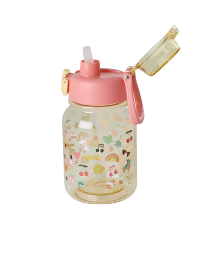 Tritan Flasche - Hellgelb - Unicorn Love Print