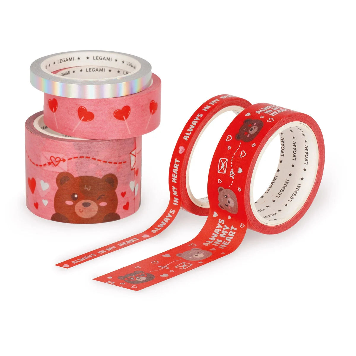 5er-Set dekorative Papierklebebänder Teddy Bear - Tape by Tape