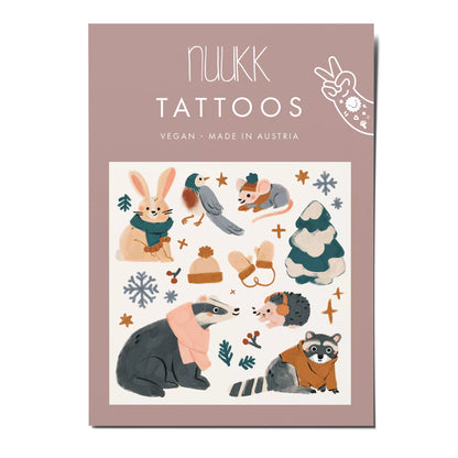 vegane Kindertattoos - Mützen und Handschuhe