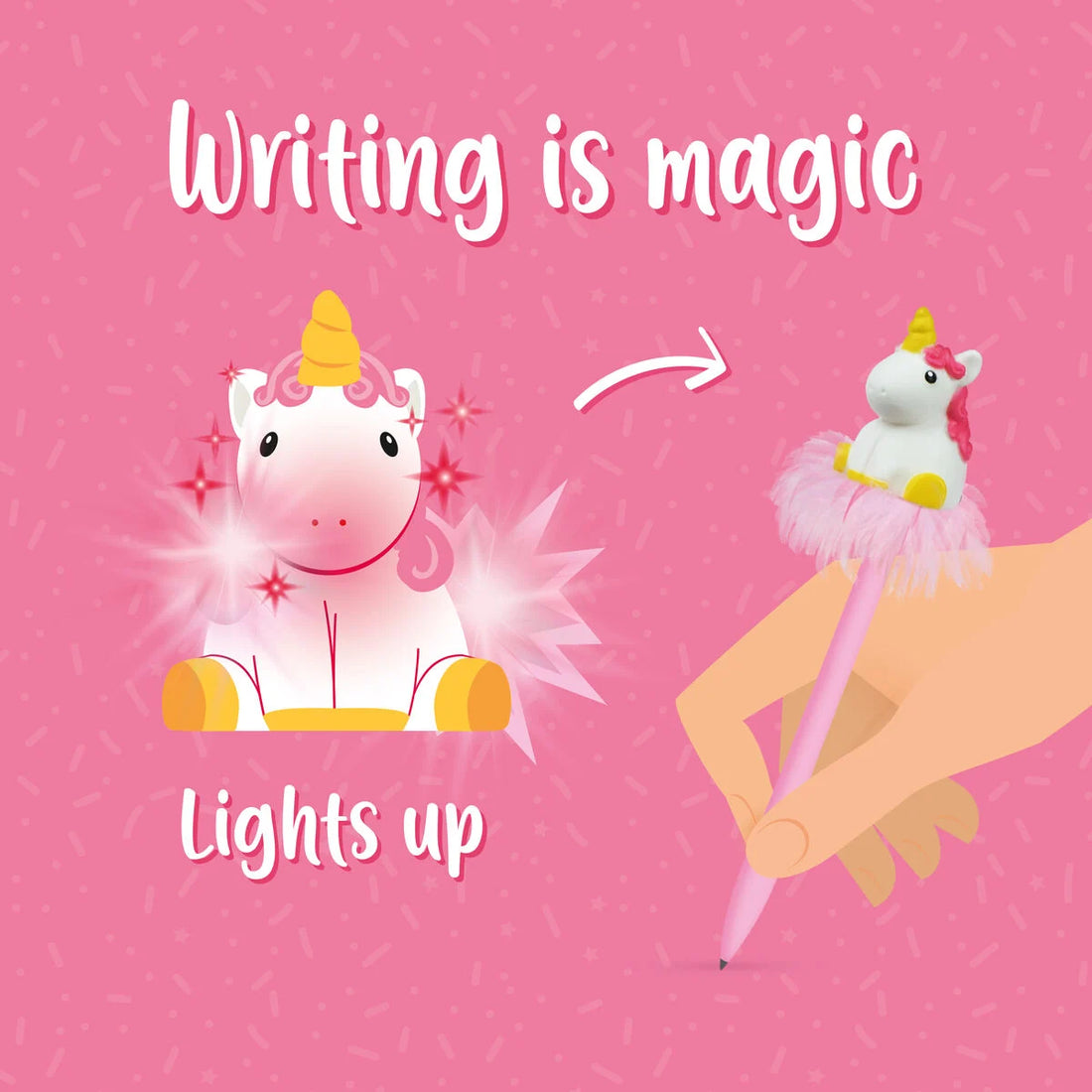 Leuchtender Kugelschreiber - Writing is Magic Unicorn