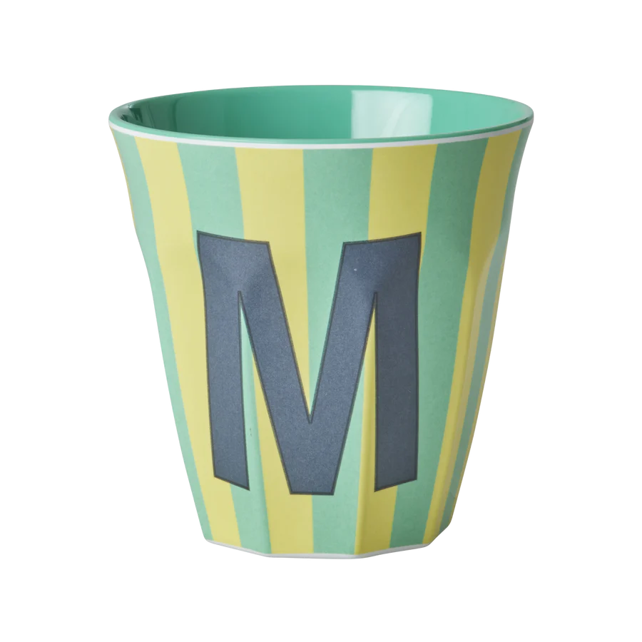 Mittelgroßer Becher - Grün - M - Stripes