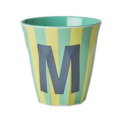 Mittelgroßer Becher - Grün - M - Stripes