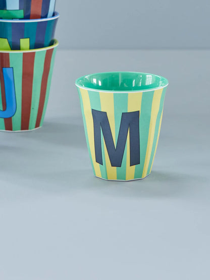 Mittelgroßer Becher - Grün - M - Stripes