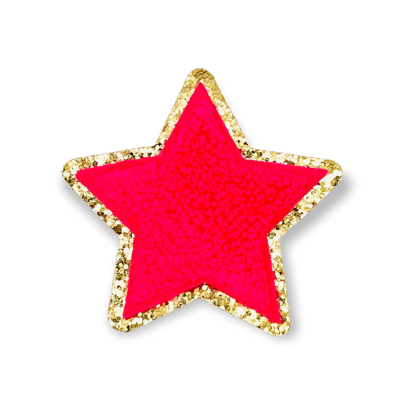 Glitzer Sticker Stern, hot pink