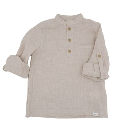 GOTS MINI Hemd, langer Arm Musselinstoff