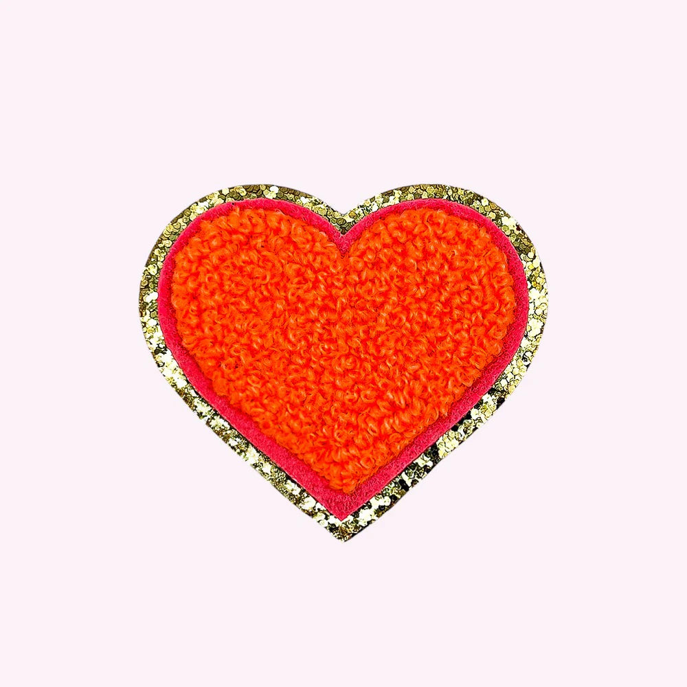 Glitzer Sticker Herz - koralle