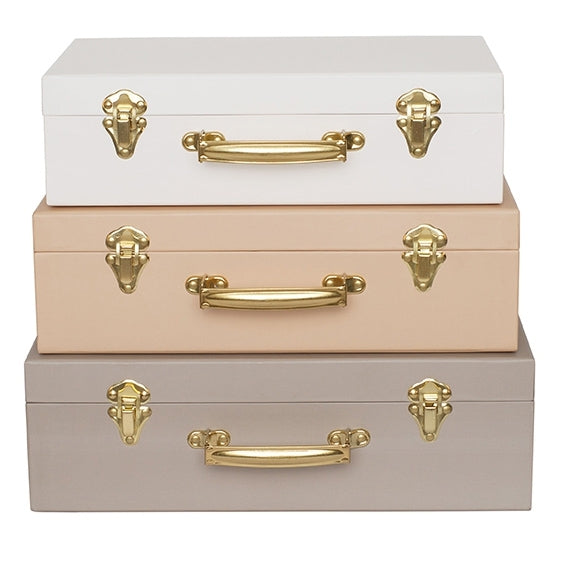 Aufbewahrungskoffer - 3er Set, Beige