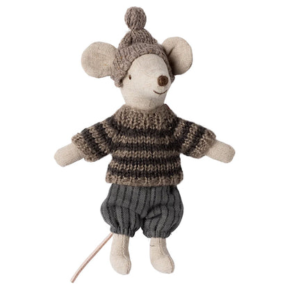 Wintermaus mit Skiset, Großer Bruder - Grau