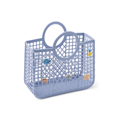 Korbtasche - Samantha mit Charms dusty lavender