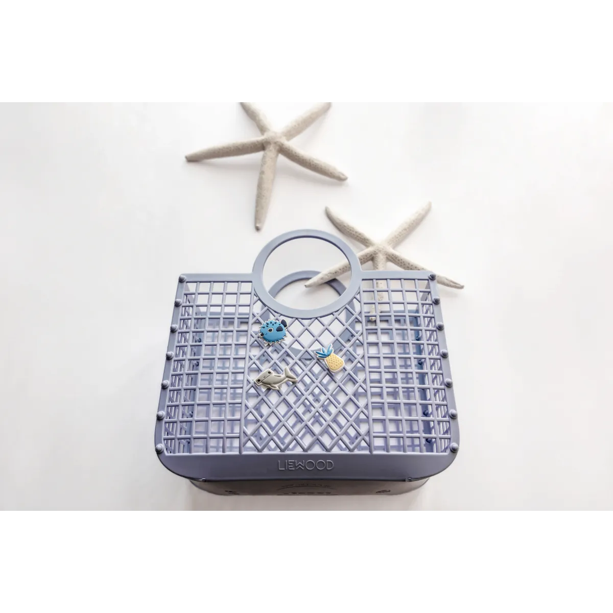 Korbtasche - Samantha mit Charms dusty lavender