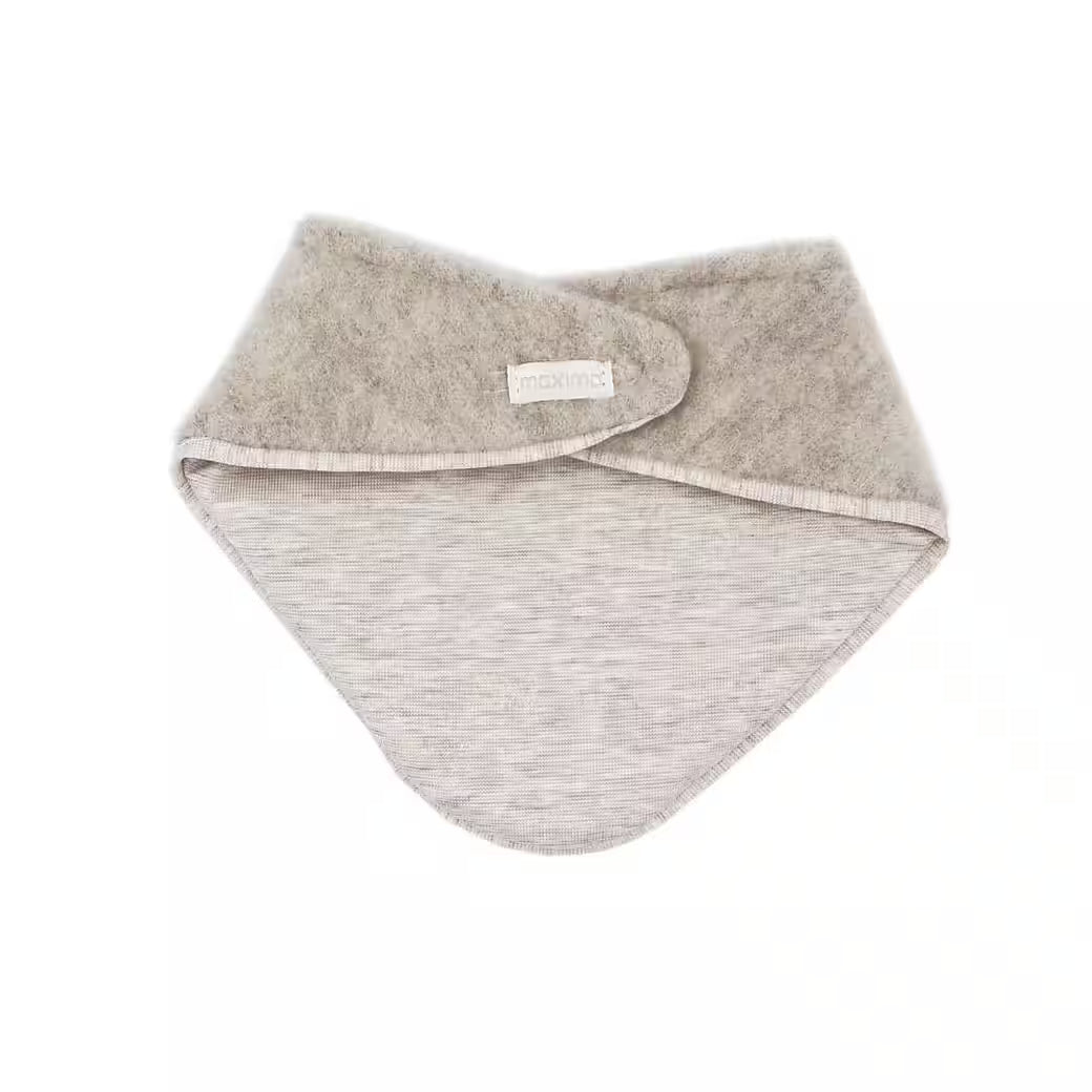 GOTS BABY-Tuch, Wollfleece Jerseyfutter, Klettverschluß - düne