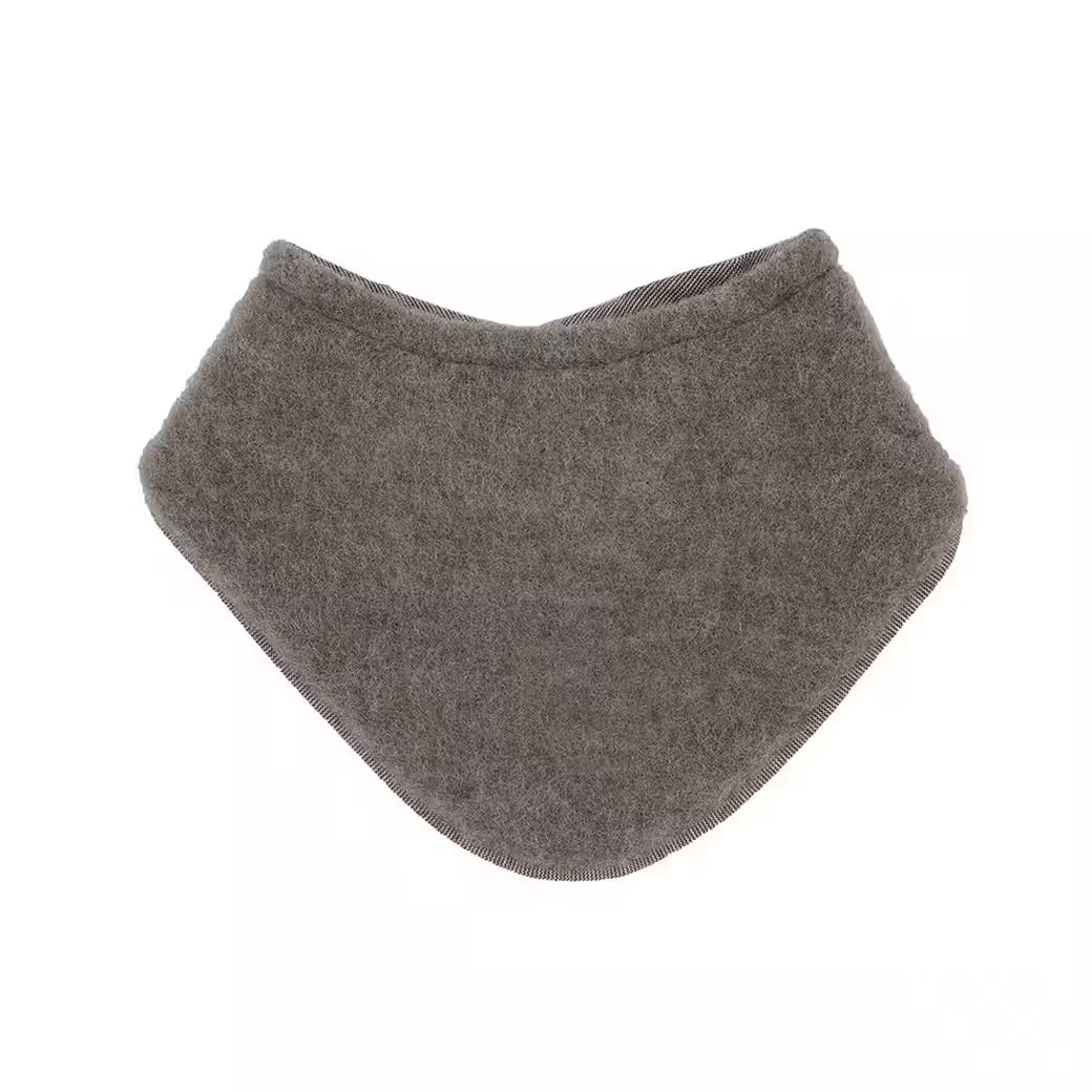 GOTS BABY-Tuch, Wollfleece Jerseyfutter, Klettverschluß - braunmeliert