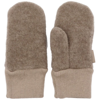 GOTS MINI-Fausthandschuhe mit Daumen, Wollfleece braunmeliert