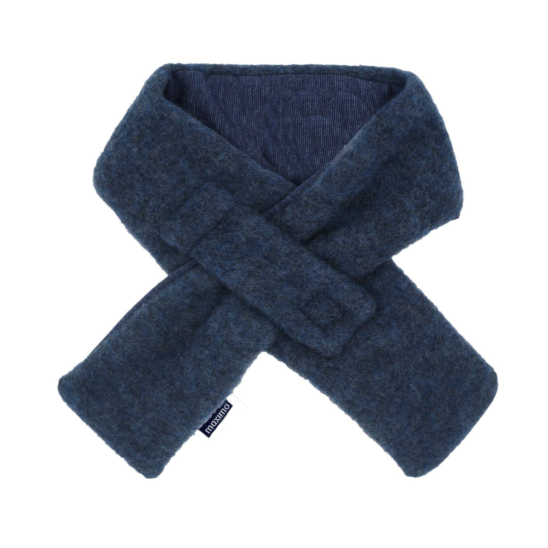 GOTS MINI-Steckschal, Wollfleece - navymeliert