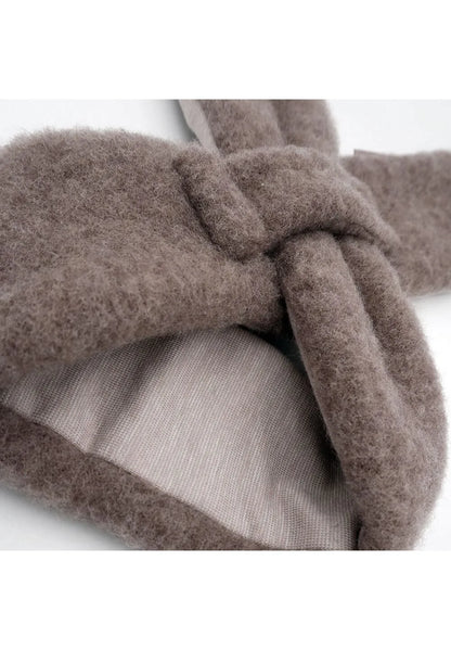 GOTS MINI-Steckschal, Wollfleece - braunmeliert