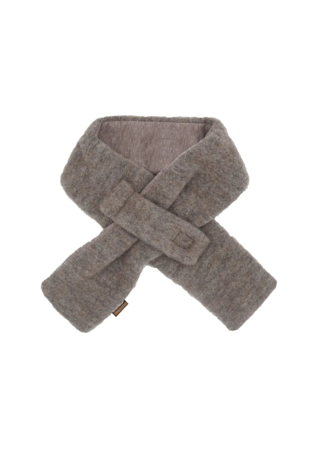 GOTS MINI-Steckschal, Wollfleece - braunmeliert