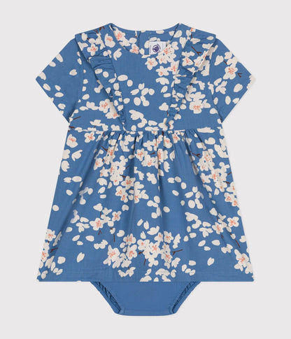 Kurzärmliges Babykleid und Bloomer aus Popeline