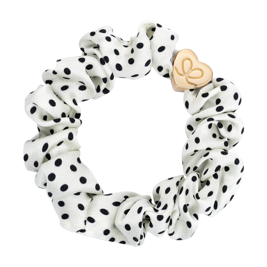 Haargummi - Gold Heart Silk, dots